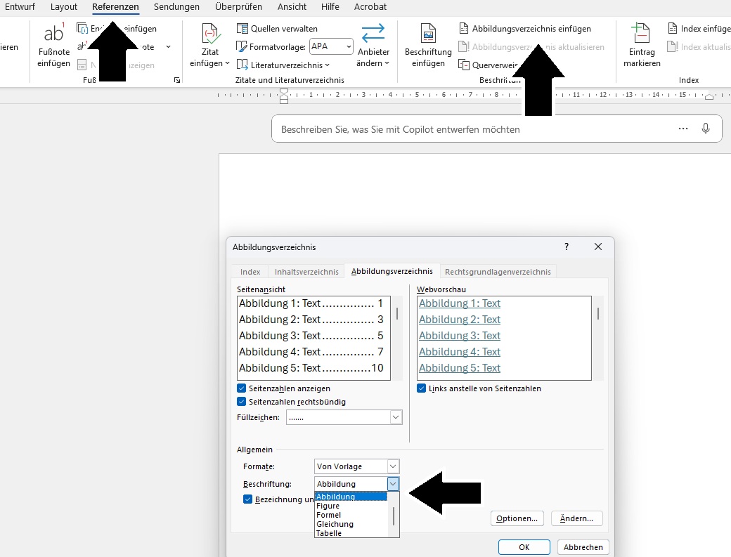 Abbildungsverzeichnis Word