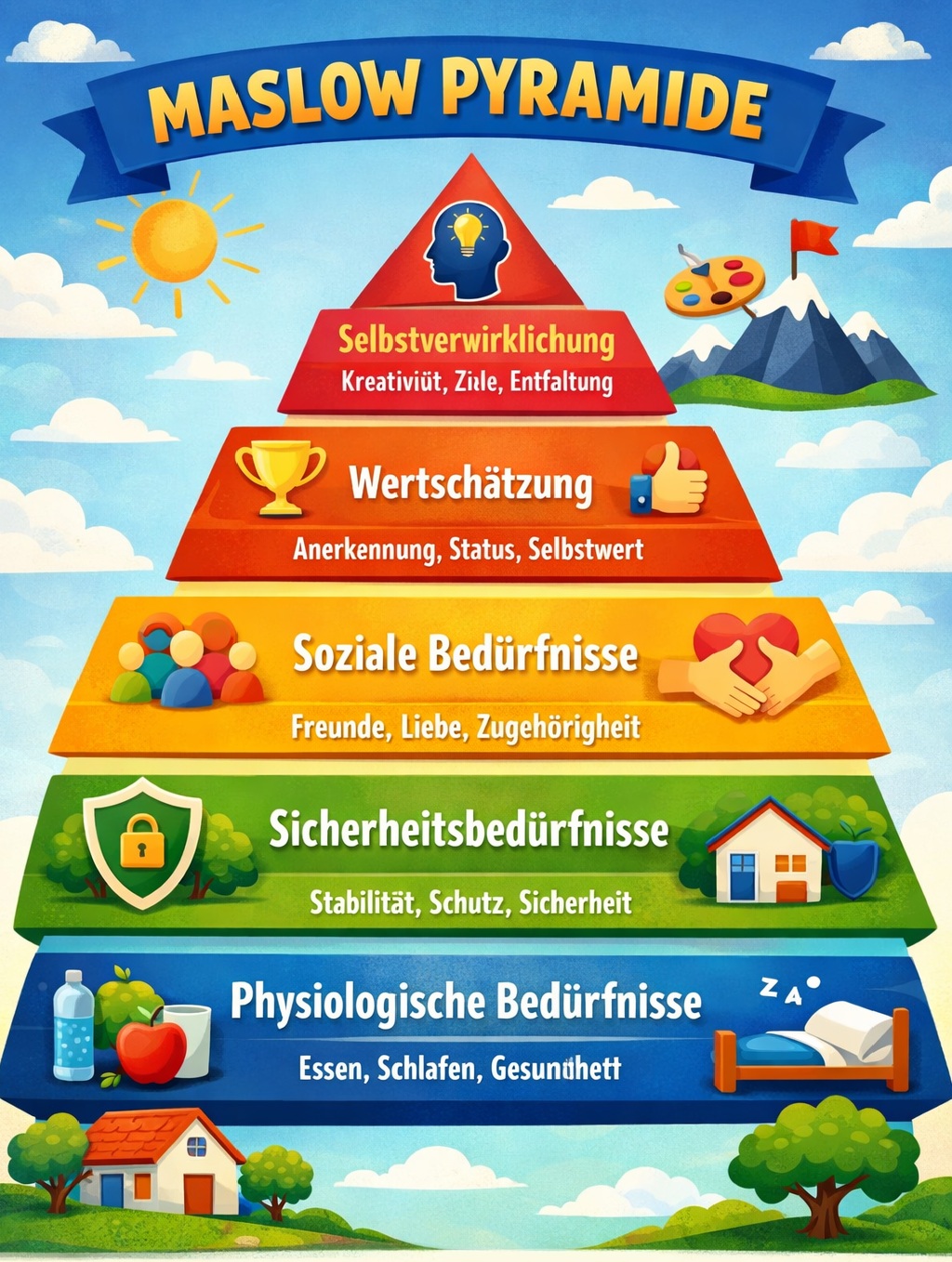 Maslow Pyramide Maslowschen Bedürfnispyramide